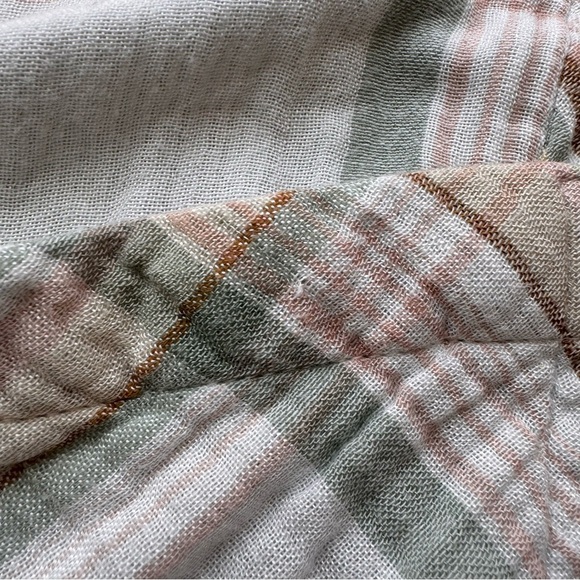 FREE PEOPLE Nordic Day Top In Ivory  Button down plaid shirt - XS - Picture 16 of 17